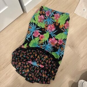 Vintage Versailles Spring Floral Tropical Layered Skirt Size small